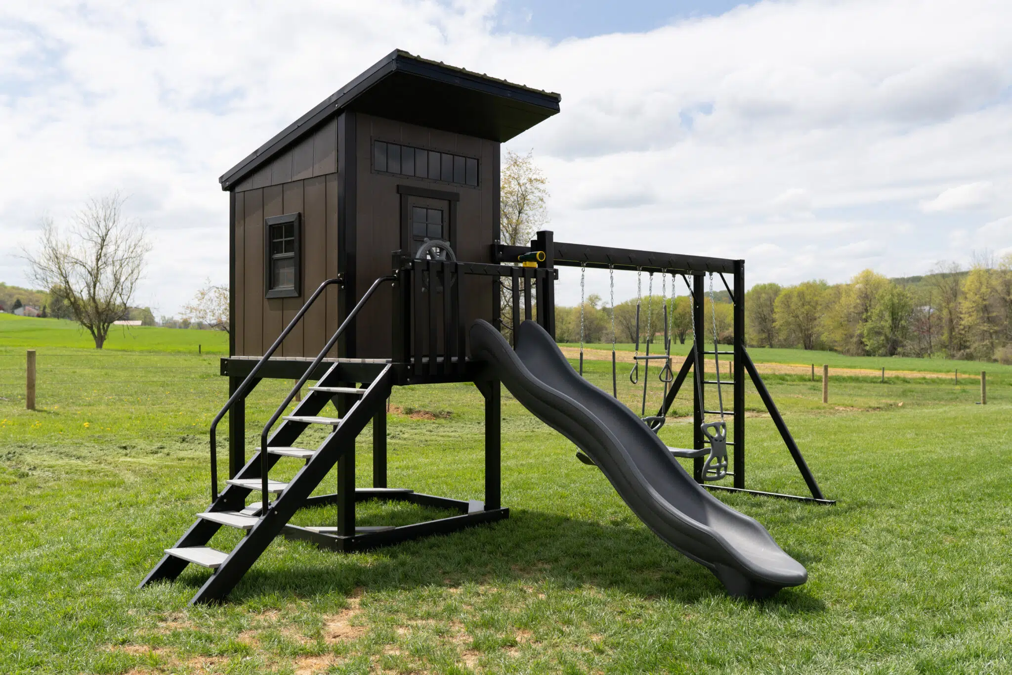 Black Vinyl w Brown Playhouse, Gray Accessories, Black Accents