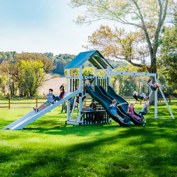 Bright White Vinyl w Green Accessories and Green Accents
