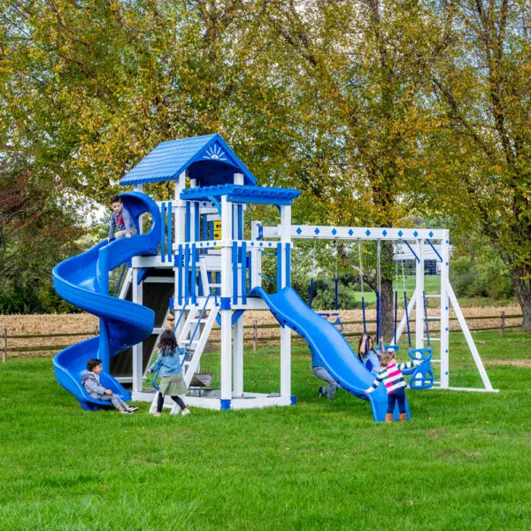 Bright White w Blue Accessories and Blue Accents