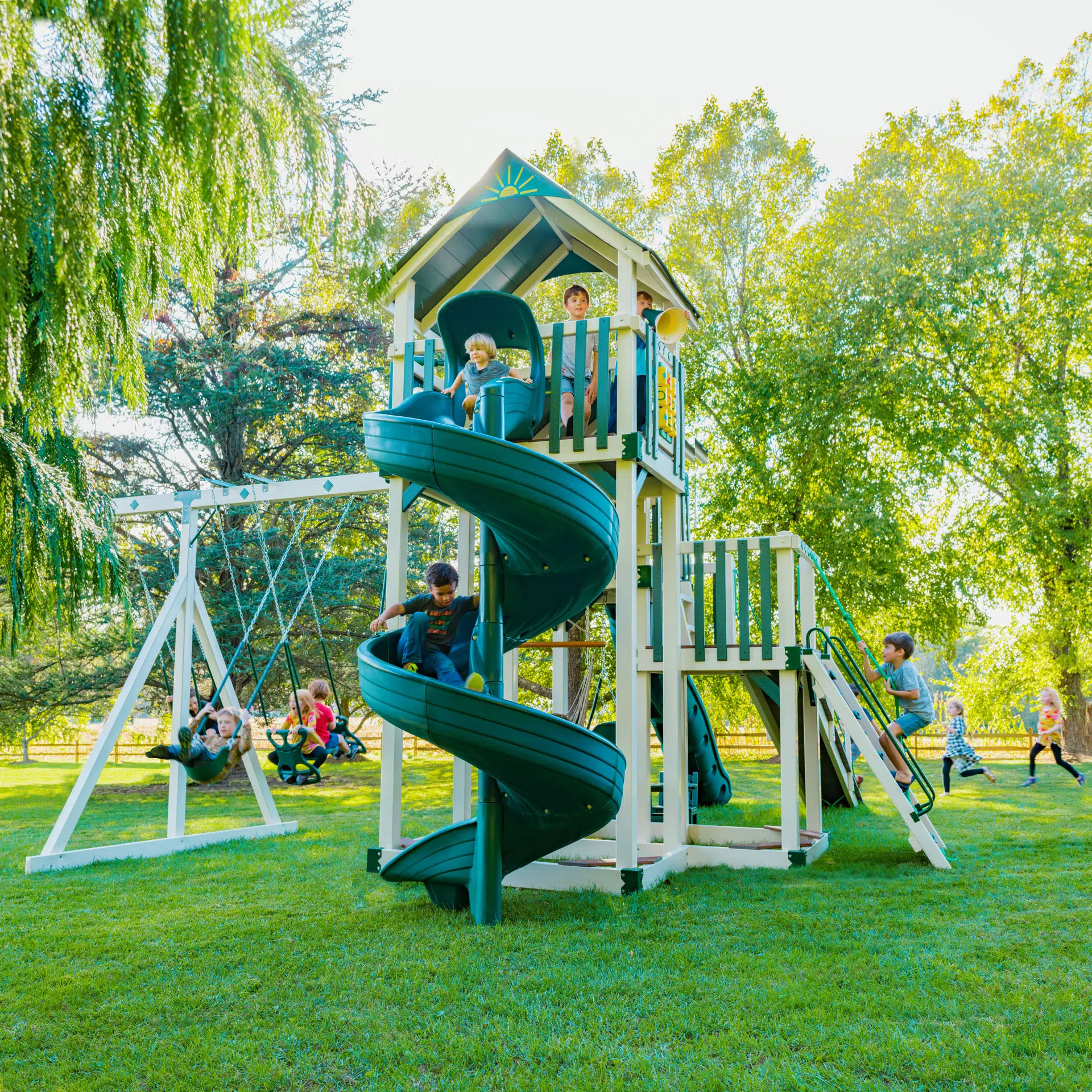 Ivory Vinyl w Green Accessories and Green Accents