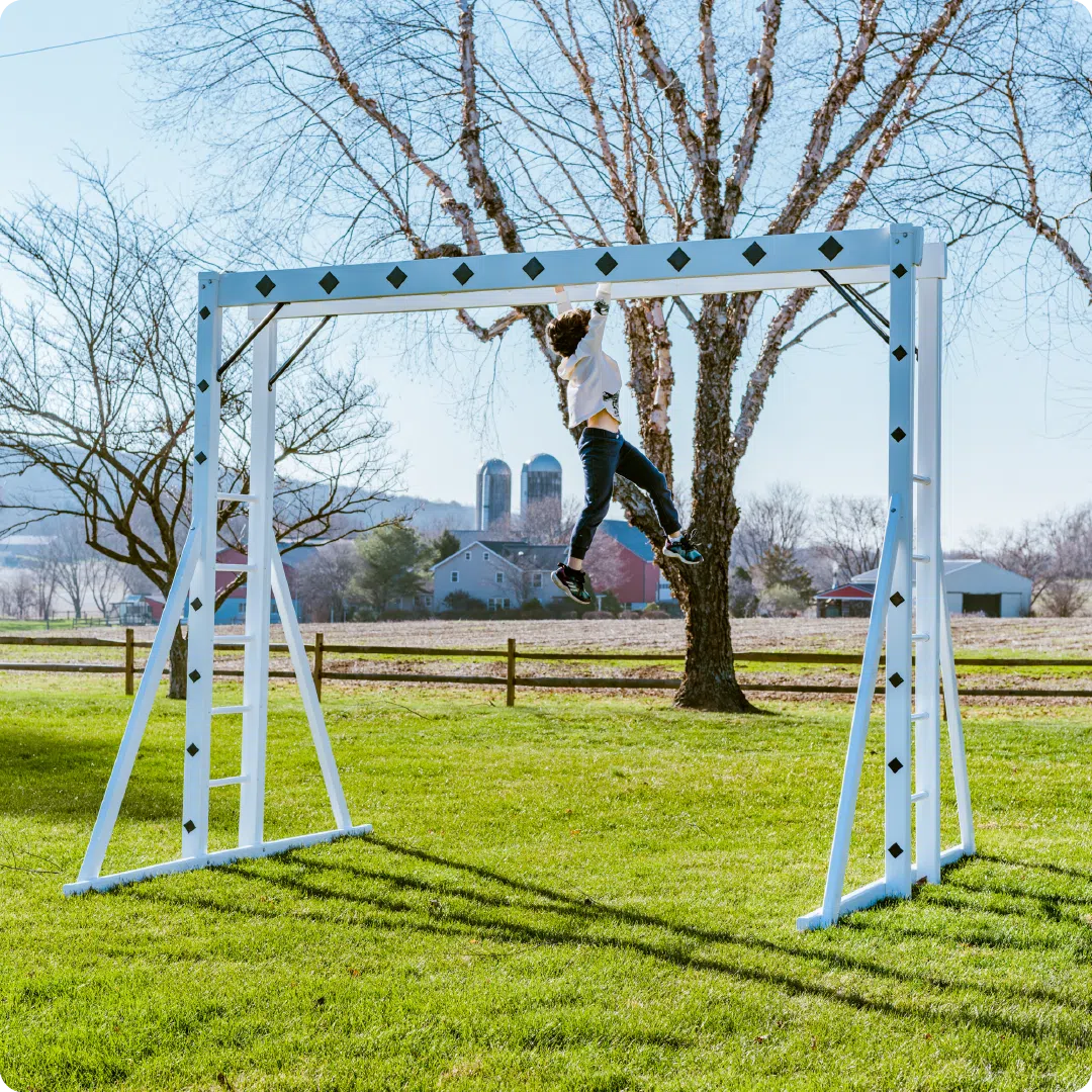 Freestanding Vinyl Monkey Bar Swing Beam